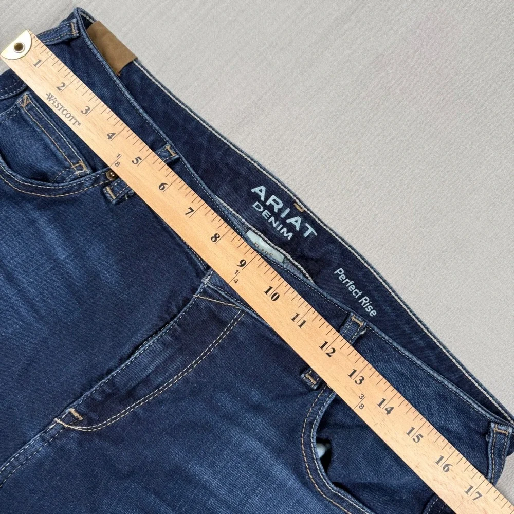 Ariat Denim Perfect Rise Flare Jeans Women 32L Whiskered 34x34 Cowgirl Stretch - Picture 4 of 9